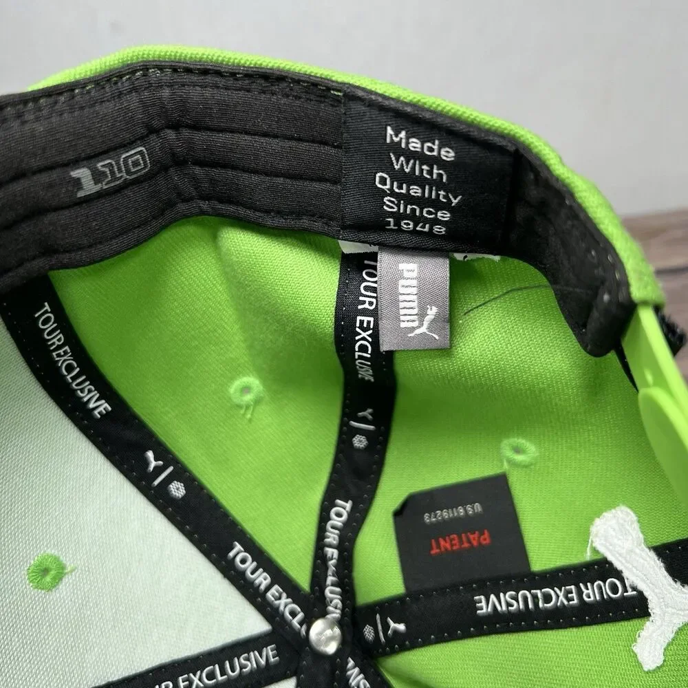 Puma Golf Snapback Hat Cap Lime Green Black 2tone 110 Flex Fit OSFA